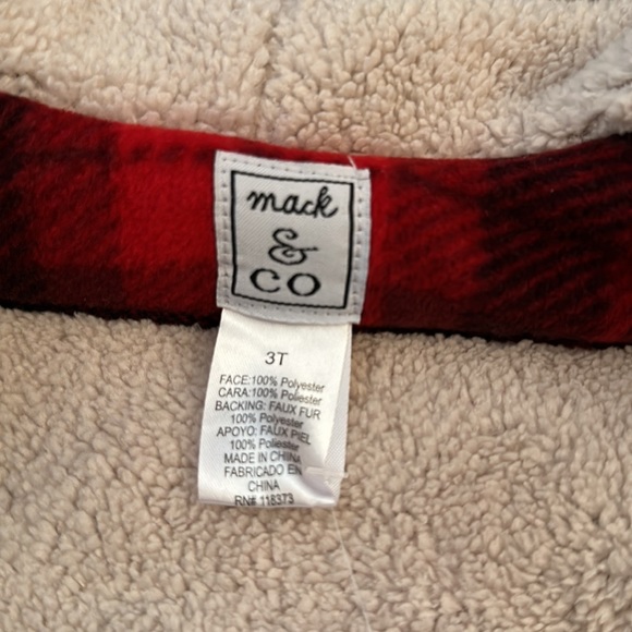 Toddler girl Red plain jacket - Picture 3 of 4